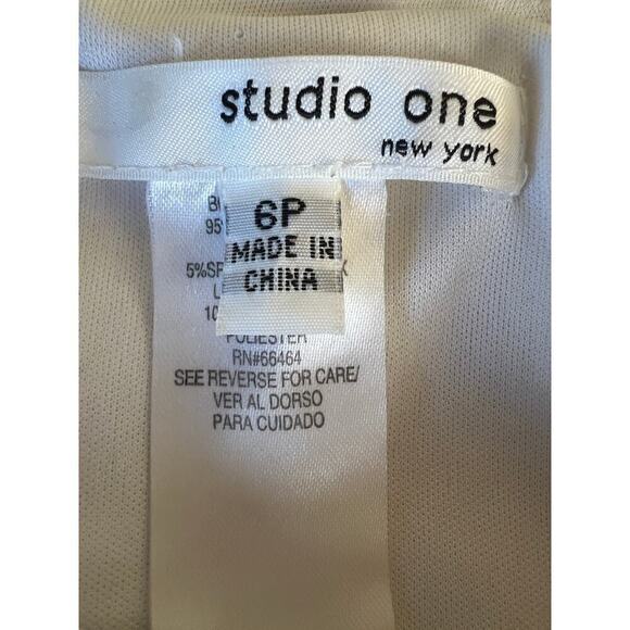 Studio One Floral Dress Sleeveless White Knee Length A Line Spring Petite Size 6 - Picture 3 of 10
